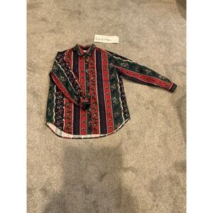 Vintage Red Rover button-down shirt size Small With A All Over Pattern